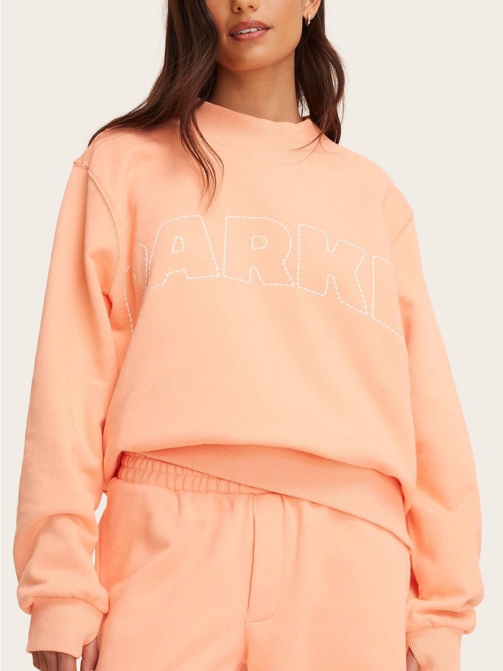 Relaxed Peach Crewneck Sweatshirt for Women